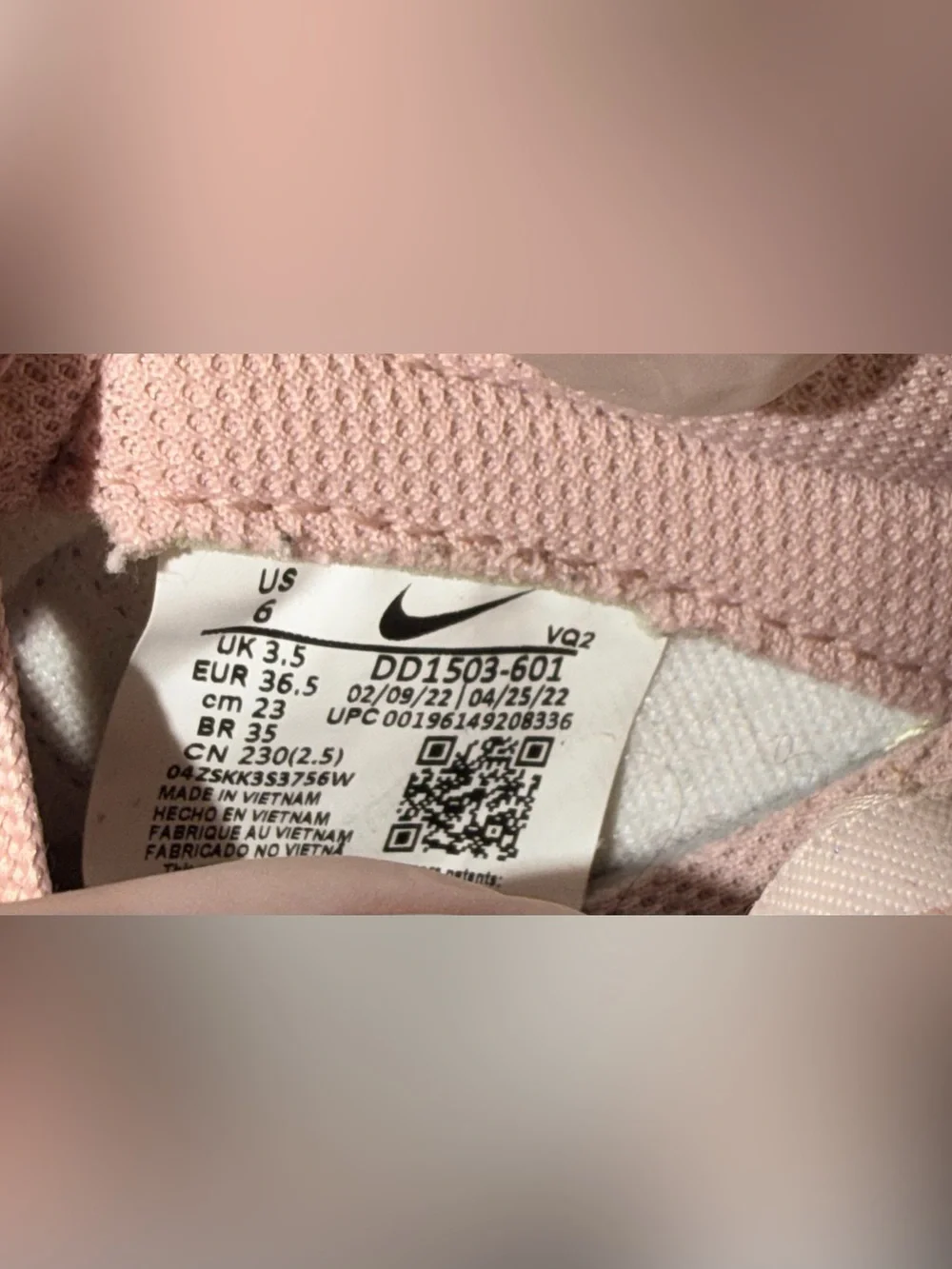 Nike Dunk Low Pink Oxford Women Size 6